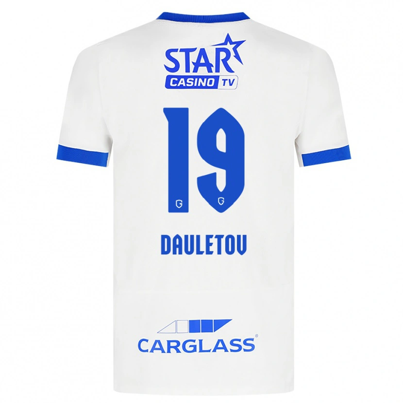 Danxen Børn Shakhmurat Dauletov #19 Hvid Blå Udebane Spillertrøjer 2026/27 Trøje T-Shirt