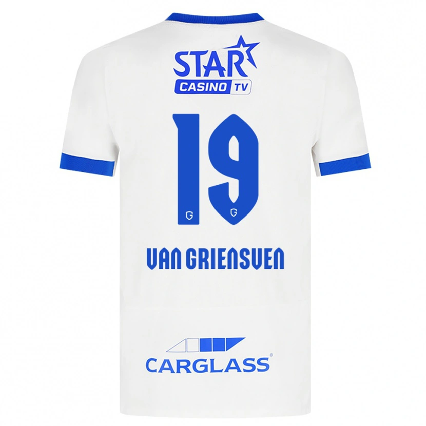 Danxen Børn Evy Van Griensven #19 Hvid Blå Udebane Spillertrøjer 2026/27 Trøje T-Shirt