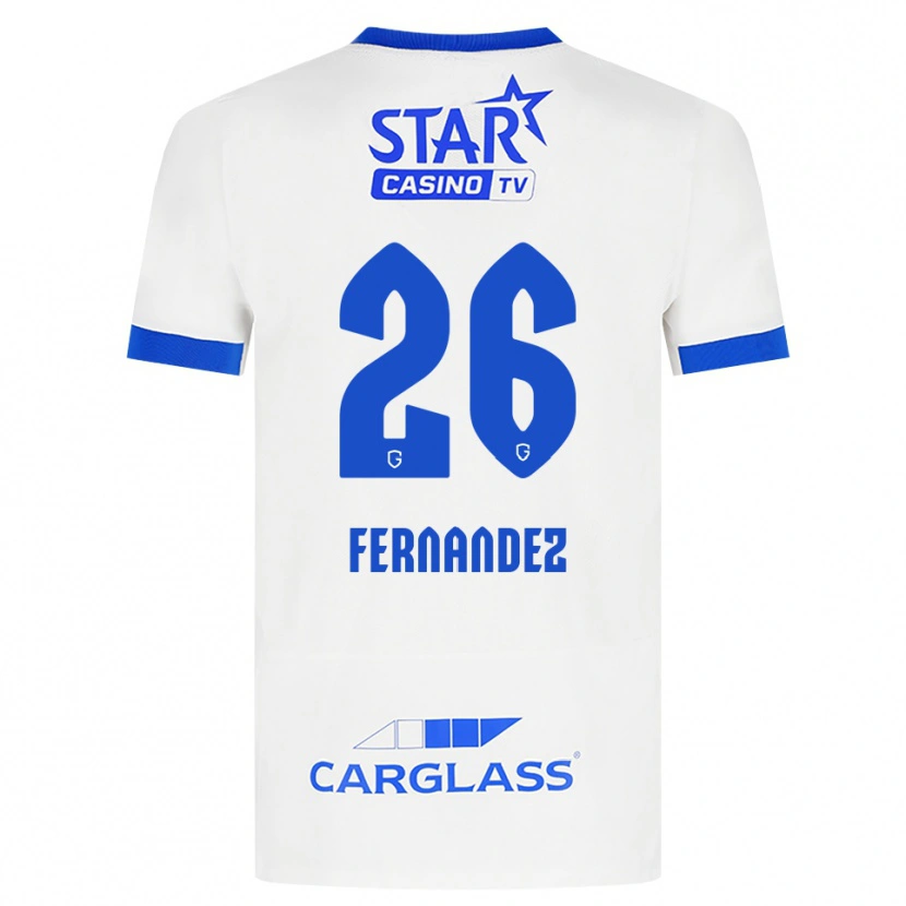 Danxen Børn Elias Gonzalez Fernandez #26 Hvid Blå Udebane Spillertrøjer 2026/27 Trøje T-Shirt