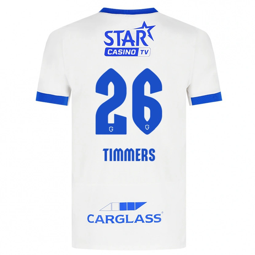 Danxen Børn Sebastiaan Timmers #26 Hvid Blå Udebane Spillertrøjer 2026/27 Trøje T-Shirt