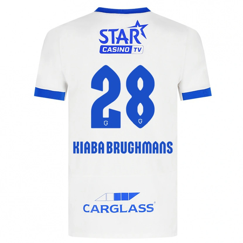 Danxen Børn Lucca Brughmans #28 Hvid Blå Udebane Spillertrøjer 2026/27 Trøje T-Shirt