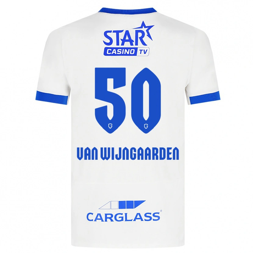 Danxen Børn Maren Van Wijngaarden #50 Hvid Blå Udebane Spillertrøjer 2026/27 Trøje T-Shirt