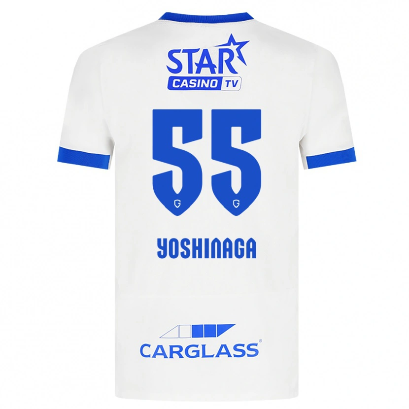 Danxen Børn Yumeki Yoshinaga #55 Hvid Blå Udebane Spillertrøjer 2026/27 Trøje T-Shirt