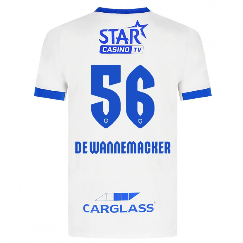 Danxen Børn August De Wannemacker #56 Hvid Blå Udebane Spillertrøjer 2026/27 Trøje T-Shirt