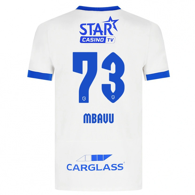 Danxen Børn Elie Mbavu #73 Hvid Blå Udebane Spillertrøjer 2026/27 Trøje T-Shirt