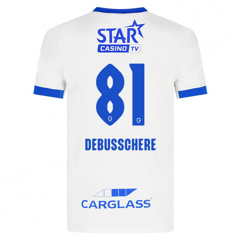 Danxen Børn Vic Debusschere #81 Hvid Blå Udebane Spillertrøjer 2026/27 Trøje T-Shirt