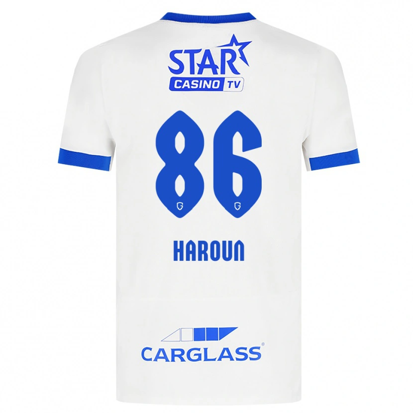 Danxen Børn Kenan Haroun #86 Hvid Blå Udebane Spillertrøjer 2026/27 Trøje T-Shirt