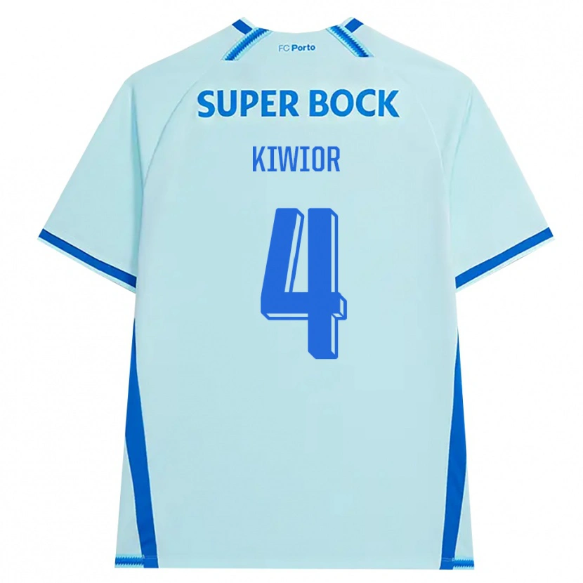 Danxen Børn Jakub Kiwior #4 Lyshimmelblå Blå Tredje Sæt Spillertrøjer 2026/27 Trøje T-Shirt