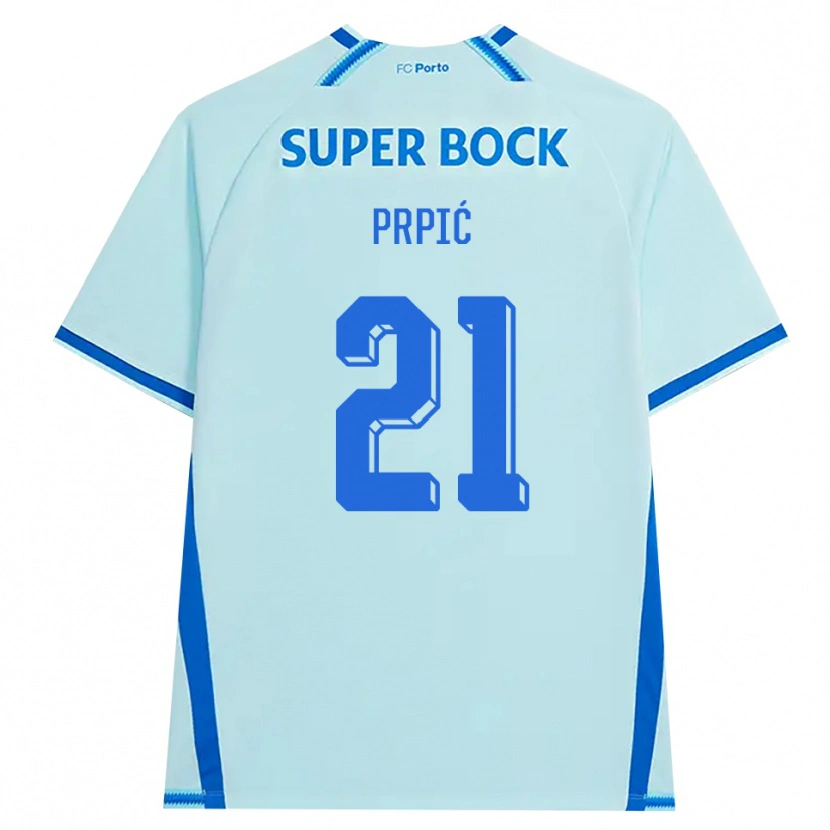 Danxen Børn Dominik Prpić #21 Lyshimmelblå Blå Tredje Sæt Spillertrøjer 2026/27 Trøje T-Shirt