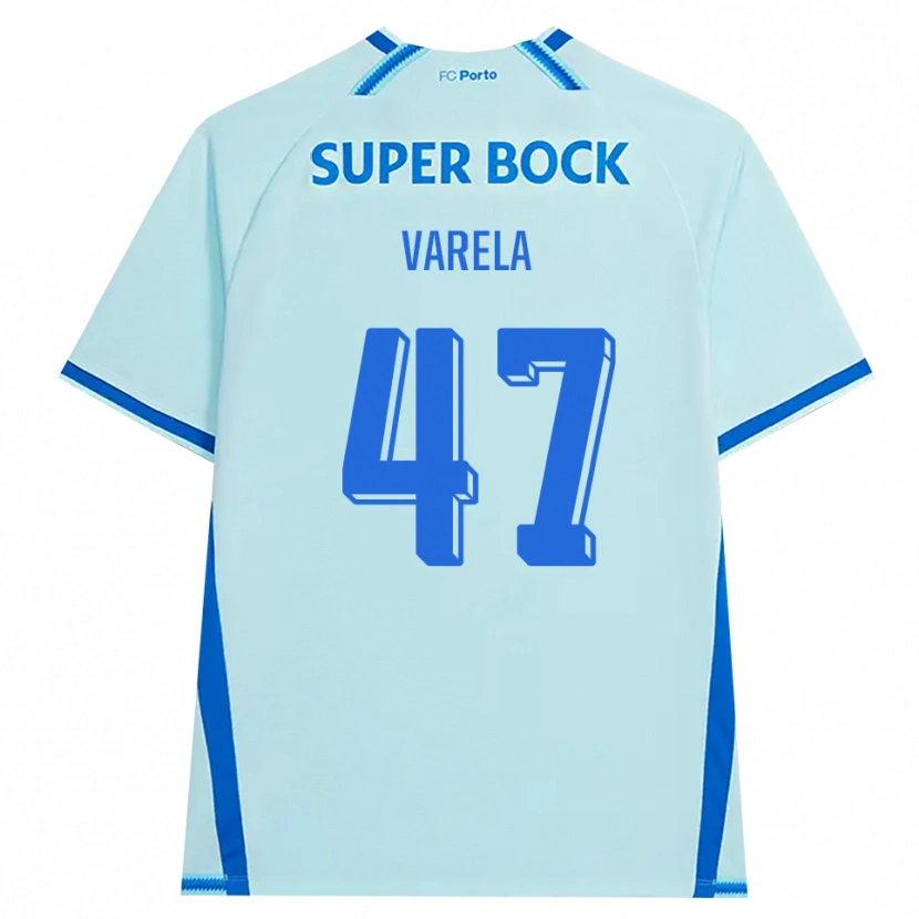 Danxen Børn Cardoso Varela #47 Lyshimmelblå Blå Tredje Sæt Spillertrøjer 2026/27 Trøje T-Shirt