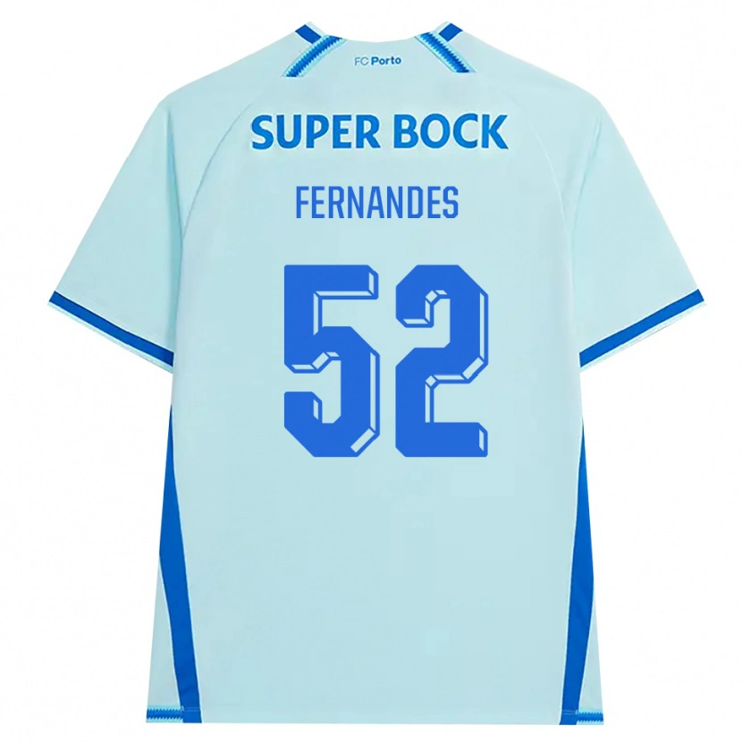 Danxen Børn Martim Fernandes #52 Lyshimmelblå Blå Tredje Sæt Spillertrøjer 2026/27 Trøje T-Shirt