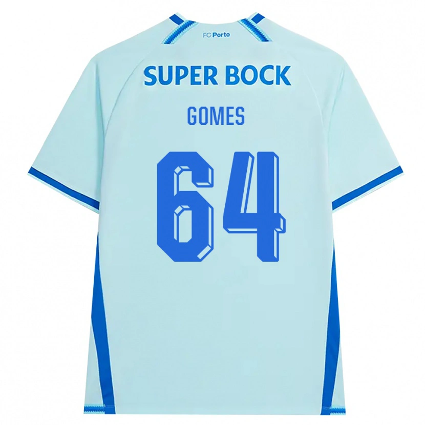 Danxen Børn Luís Gomes #64 Lyshimmelblå Blå Tredje Sæt Spillertrøjer 2026/27 Trøje T-Shirt