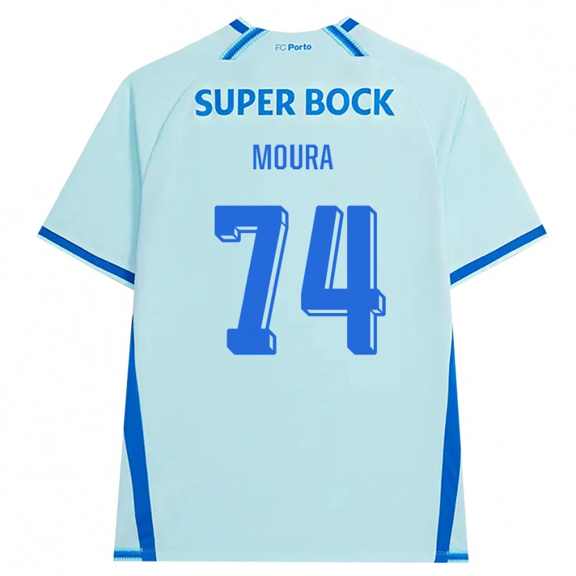 Danxen Børn Francisco Moura #74 Lyshimmelblå Blå Tredje Sæt Spillertrøjer 2026/27 Trøje T-Shirt