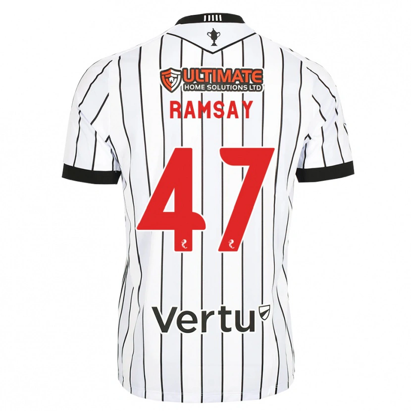 Danxen Børn Calvin Ramsay #47 Hvid Sort Rød Hjemmebane Spillertrøjer 2026/27 Trøje T-Shirt