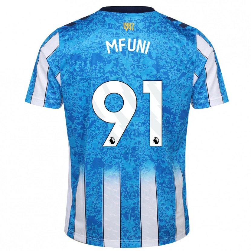 Danxen Børn Stephen Mfuni #91 Hvid Blå Orange Hjemmebane Spillertrøjer 2026/27 Trøje T-Shirt