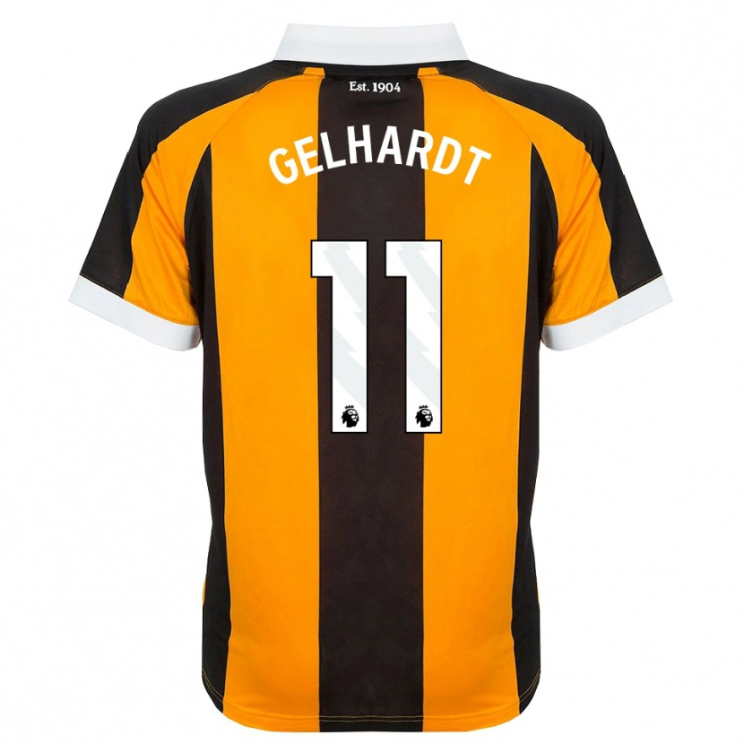 Danxen Børn Joe Gelhardt #11 Orange Sort Hvid Hjemmebane Spillertrøjer 2026/27 Trøje T-Shirt
