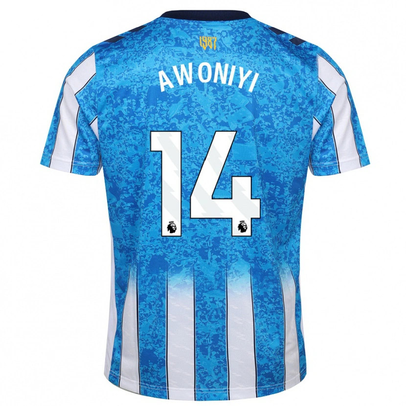 Danxen Børn Taiwo Awoniyi #14 Hvid Blå Orange Hjemmebane Spillertrøjer 2026/27 Trøje T-Shirt