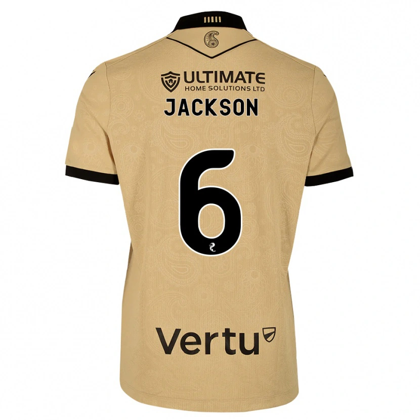 Danxen Børn Louis Jackson #6 Burlywood Sort Udebane Spillertrøjer 2026/27 Trøje T-Shirt