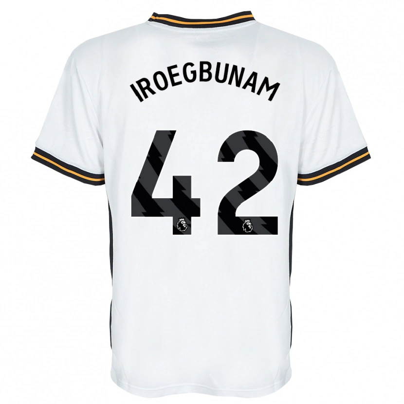 Danxen Børn Tim Iroegbunam #42 Hvid Orange Sort Udebane Spillertrøjer 2026/27 Trøje T-Shirt