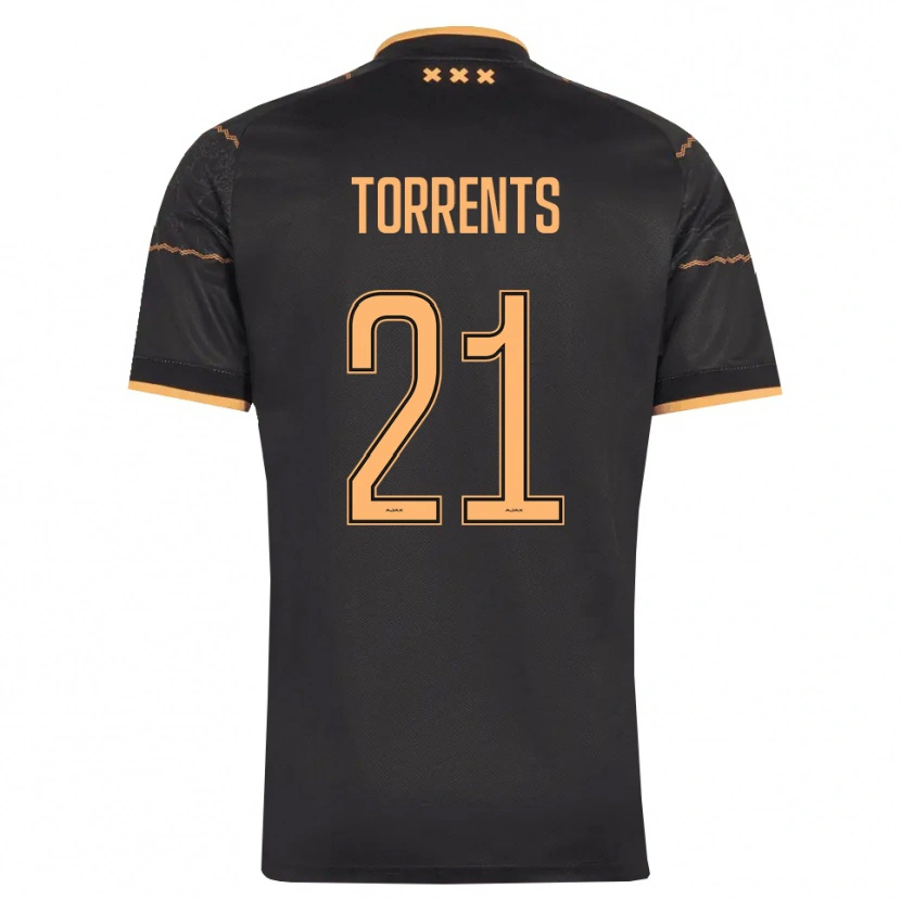 Danxen Børn Jofre Torrents #21 Sort Orange Udebane Spillertrøjer 2026/27 Trøje T-Shirt