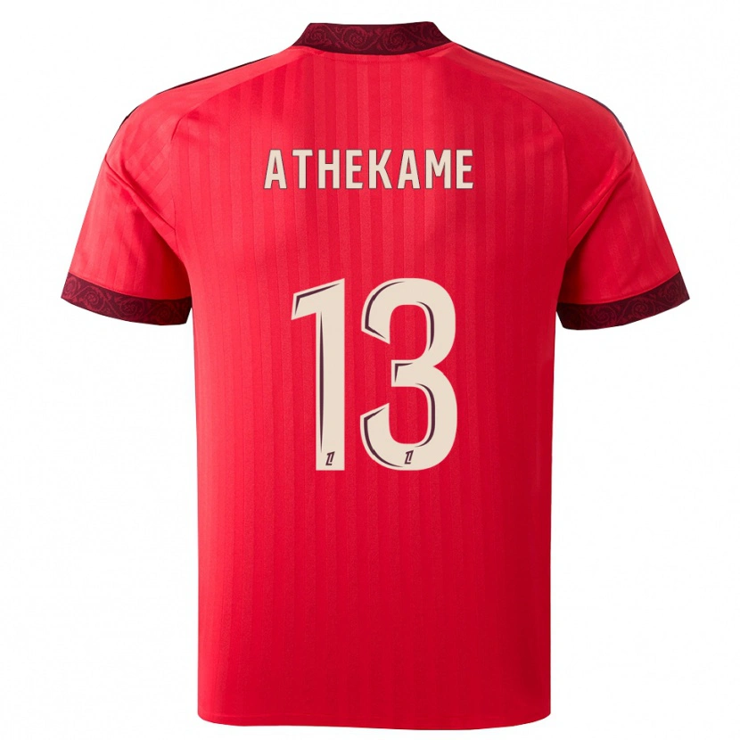 Danxen Børn Zachary Athekame #13 Burgunderrød Rød Hvid Udebane Spillertrøjer 2026/27 Trøje T-Shirt