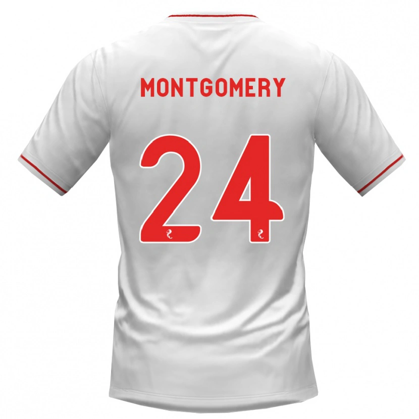 Danxen Mænd Adam Montgomery #24 Hvid Rød Udebane Spillertrøjer 2026/27 Trøje T-Shirt