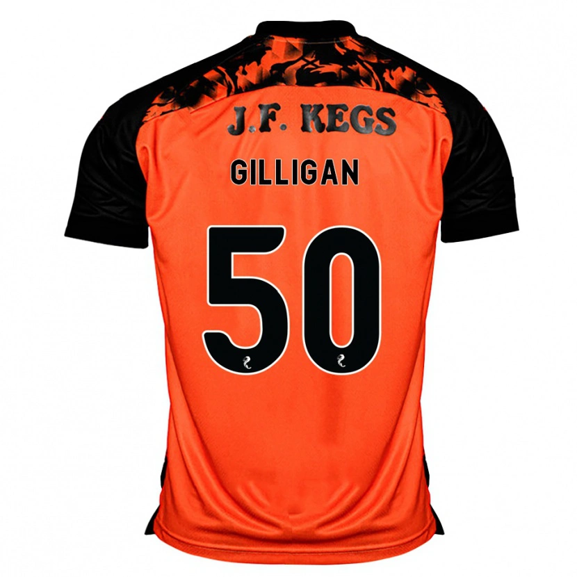 Danxen Mænd Keir Gilligan #50 Orange Sort Hvid Hjemmebane Spillertrøjer 2026/27 Trøje T-Shirt