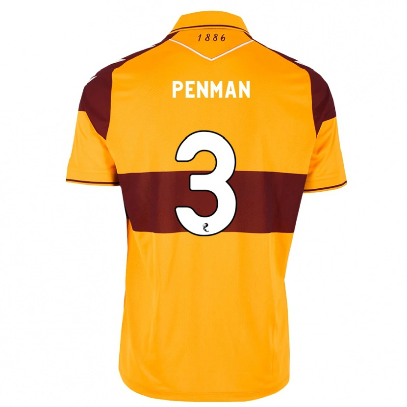 Danxen Mænd Jenna Penman #3 Maron Orange Hjemmebane Spillertrøjer 2026/27 Trøje T-Shirt