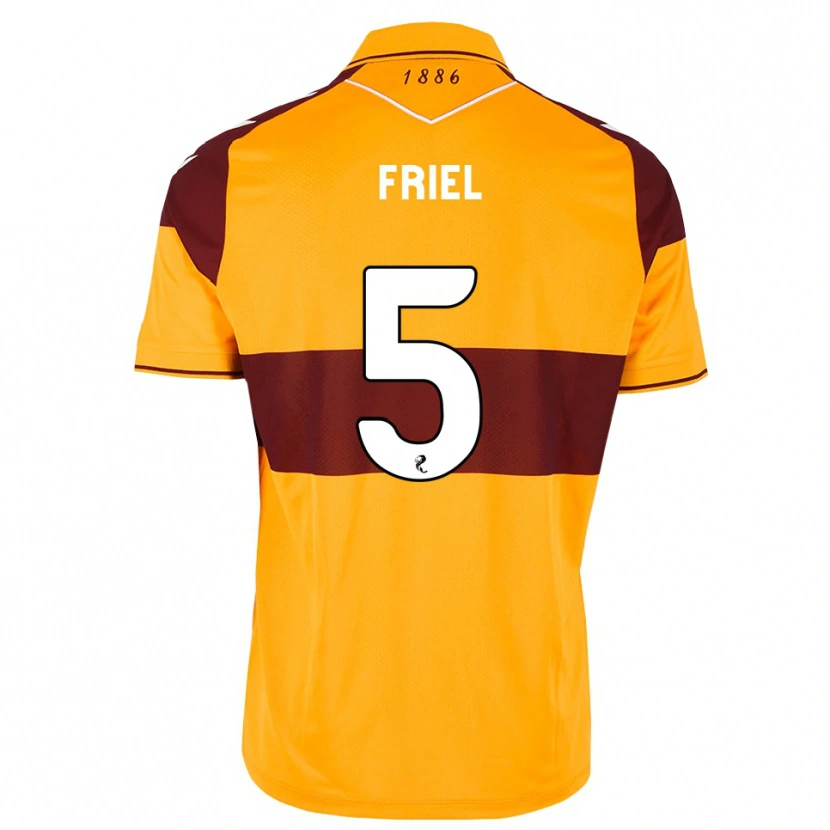 Danxen Mænd Jon-Joe Friel #5 Maron Orange Hjemmebane Spillertrøjer 2026/27 Trøje T-Shirt