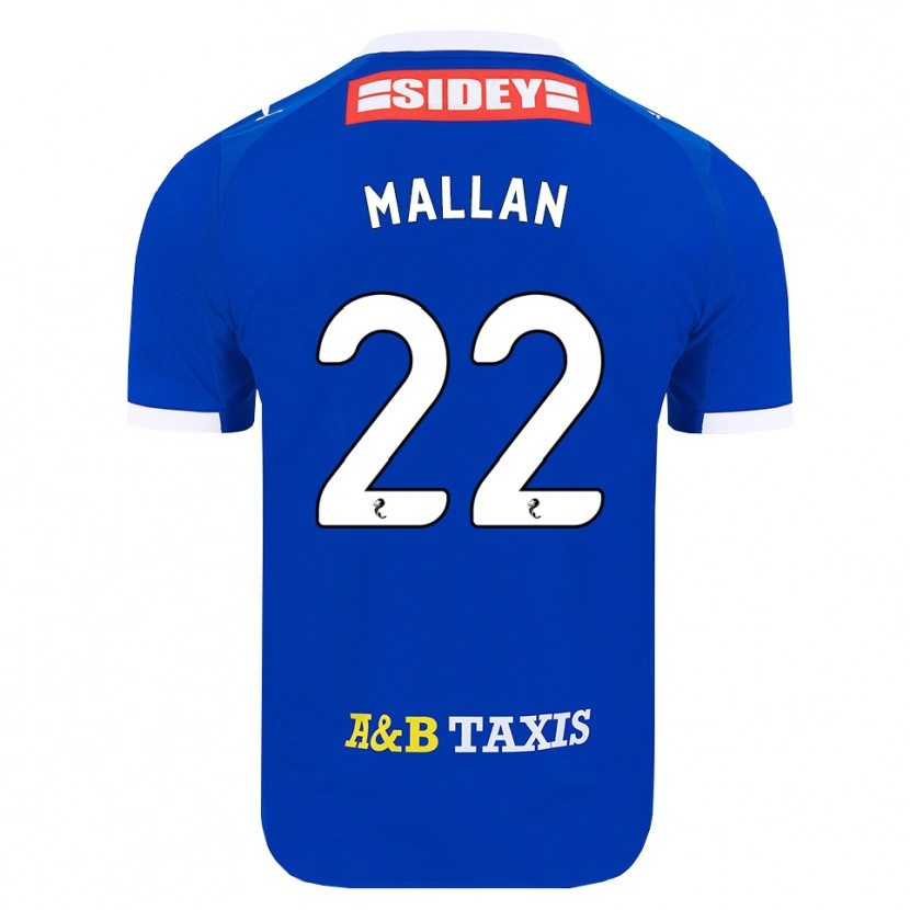 Danxen Mænd Stevie Mallan #22 Blå Rød Gul Hjemmebane Spillertrøjer 2026/27 Trøje T-Shirt