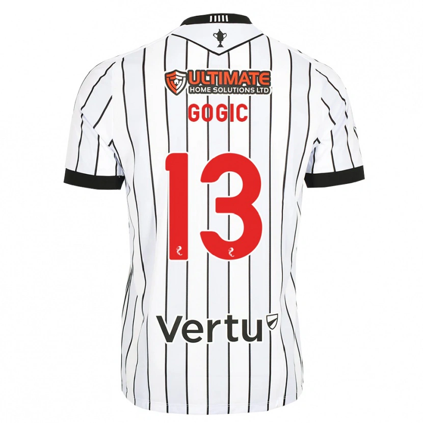 Danxen Mænd Alex Gogic #13 Hvid Sort Rød Hjemmebane Spillertrøjer 2026/27 Trøje T-Shirt