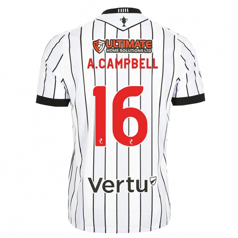 Danxen Mænd Allan Campbell #16 Hvid Sort Rød Hjemmebane Spillertrøjer 2026/27 Trøje T-Shirt