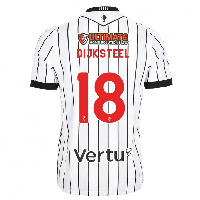 Danxen Mænd Malik Dijksteel #18 Hvid Sort Rød Hjemmebane Spillertrøjer 2026/27 Trøje T-Shirt