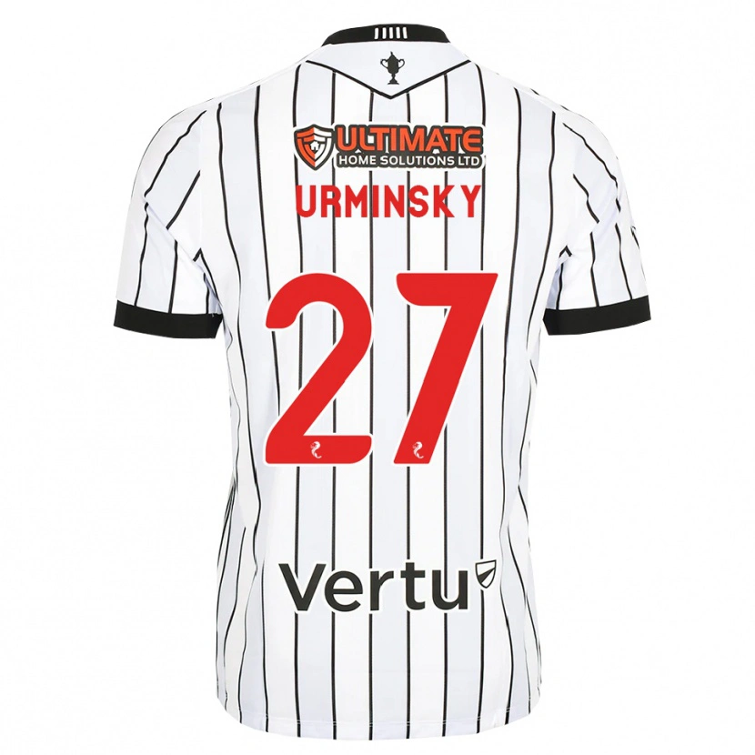 Danxen Mænd Peter Urminsky #27 Hvid Sort Rød Hjemmebane Spillertrøjer 2026/27 Trøje T-Shirt