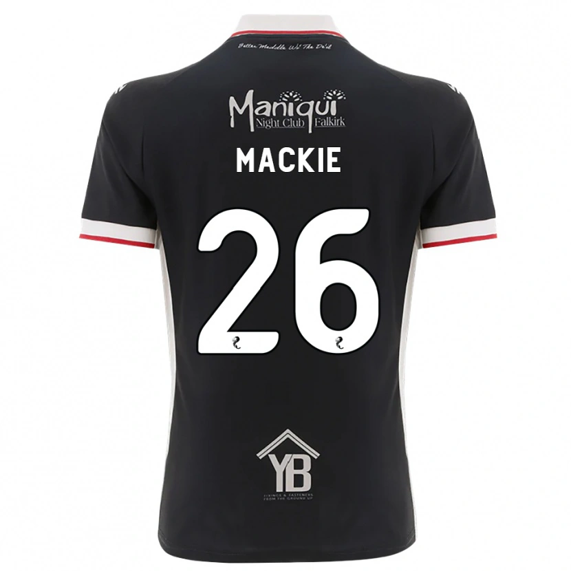 Danxen Mænd Sean Mackie #26 Sort Hvid Rød Hjemmebane Spillertrøjer 2026/27 Trøje T-Shirt