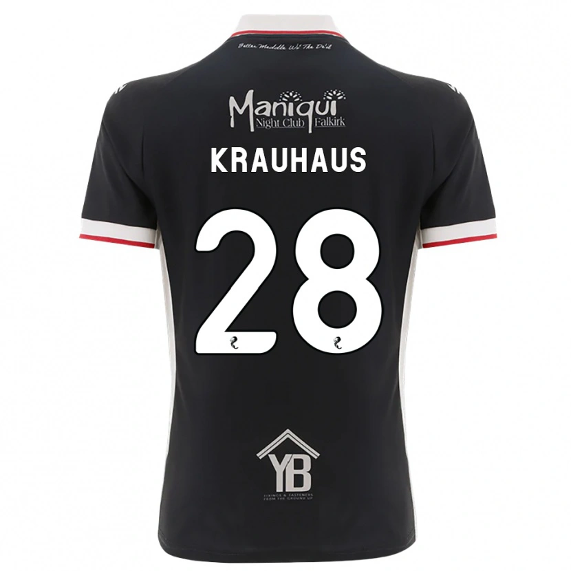 Danxen Mænd Ben Krauhaus #28 Sort Hvid Rød Hjemmebane Spillertrøjer 2026/27 Trøje T-Shirt