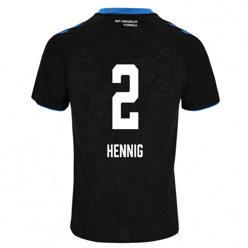 Danxen Mænd Lenny Hennig #2 Sort Hvid Rød Hjemmebane Spillertrøjer 2026/27 Trøje T-Shirt