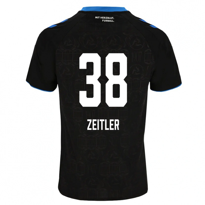 Danxen Mænd Deniz Zeitler #38 Sort Hvid Rød Hjemmebane Spillertrøjer 2026/27 Trøje T-Shirt