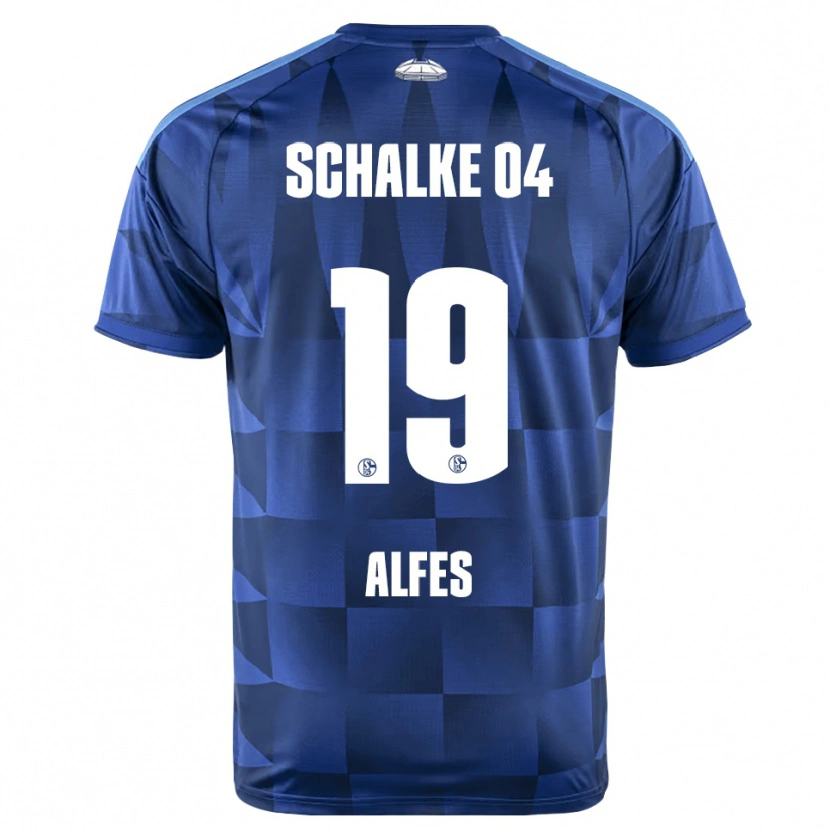 Danxen Mænd Konrad Alfes #19 Mørkeblå Gul Hvid Hjemmebane Spillertrøjer 2026/27 Trøje T-Shirt