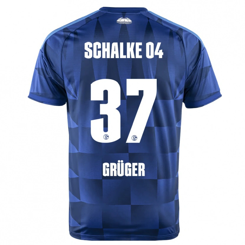 Danxen Mænd Max Grüger #37 Mørkeblå Gul Hvid Hjemmebane Spillertrøjer 2026/27 Trøje T-Shirt