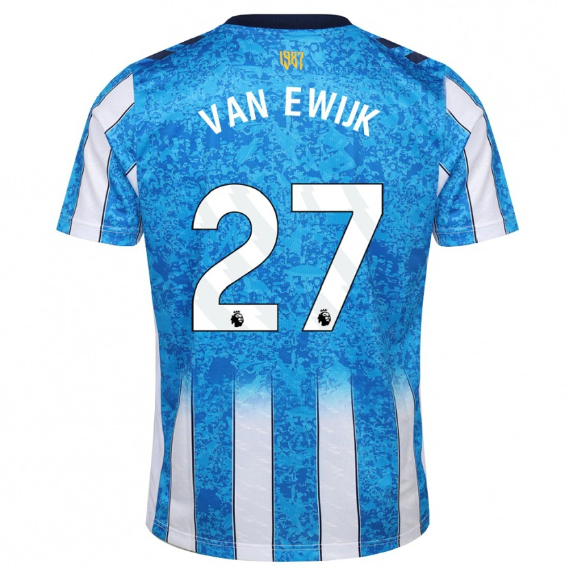 Danxen Mænd Milan Van Ewijk #27 Hvid Blå Orange Hjemmebane Spillertrøjer 2026/27 Trøje T-Shirt