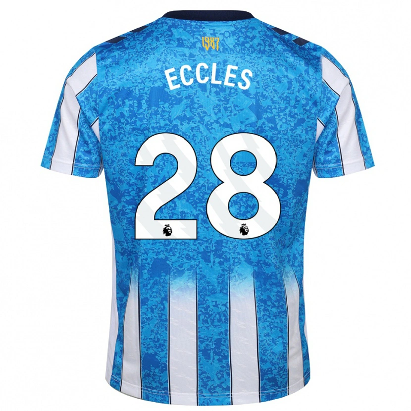 Danxen Mænd Josh Eccles #28 Hvid Blå Orange Hjemmebane Spillertrøjer 2026/27 Trøje T-Shirt