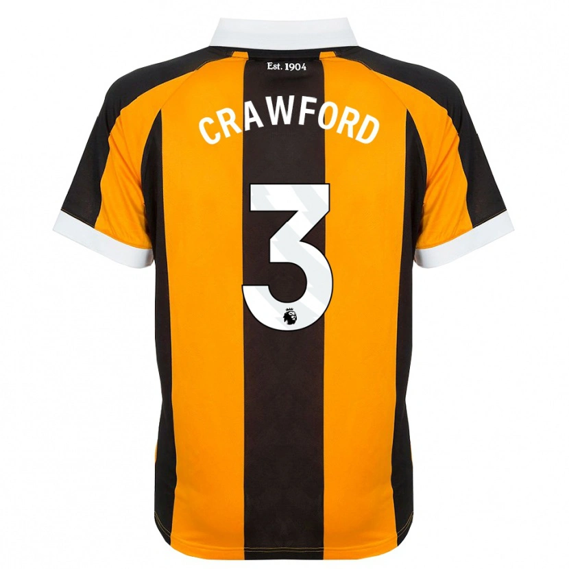 Danxen Mænd Jude Crawford #3 Orange Sort Hvid Hjemmebane Spillertrøjer 2026/27 Trøje T-Shirt