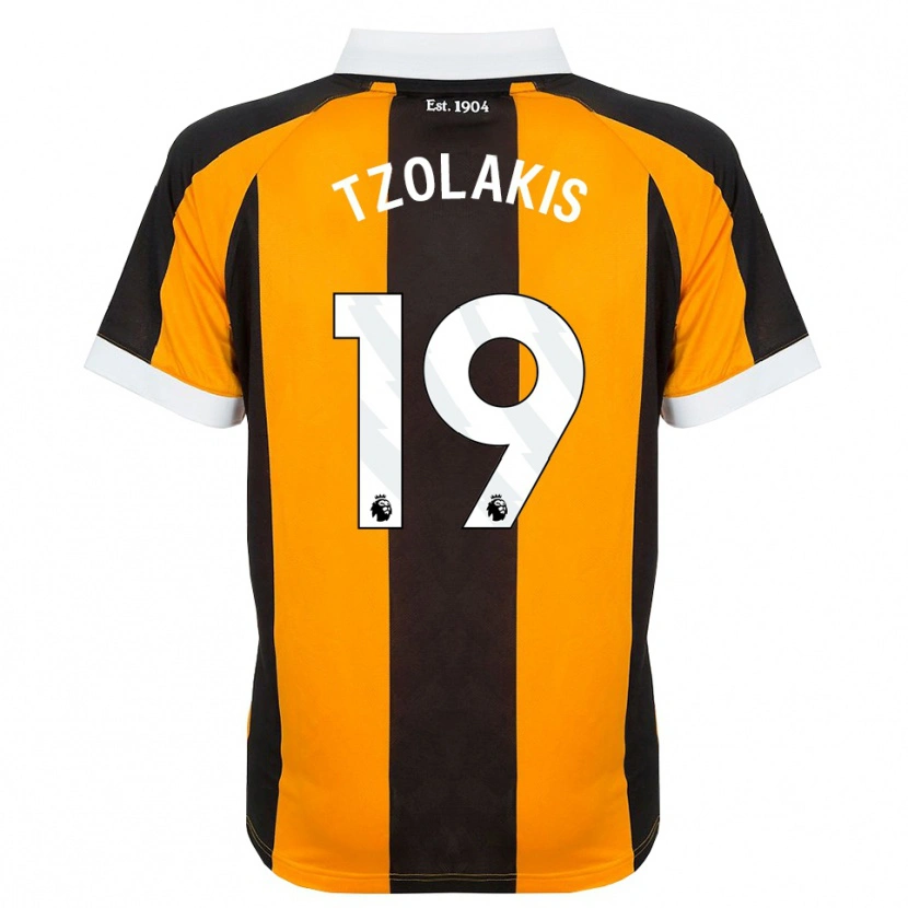 Danxen Mænd Konstantinos Tzolakis #19 Orange Sort Hvid Hjemmebane Spillertrøjer 2026/27 Trøje T-Shirt