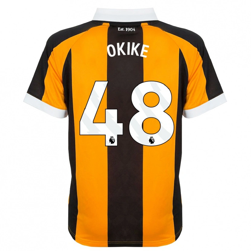 Danxen Mænd Calvin Okike #48 Orange Sort Hvid Hjemmebane Spillertrøjer 2026/27 Trøje T-Shirt