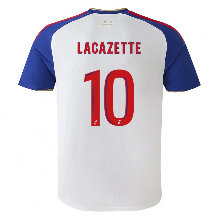 Danxen Mænd Alexandre Lacazette #10 Kongeblå Rød Hvid Hjemmebane Spillertrøjer 2026/27 Trøje T-Shirt