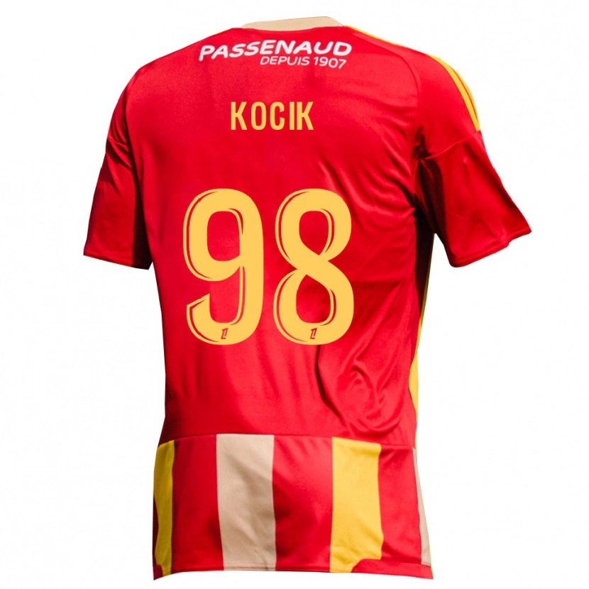 Danxen Mænd Nicolas Kocik #98 Rød Gul Grøn Hjemmebane Spillertrøjer 2026/27 Trøje T-Shirt