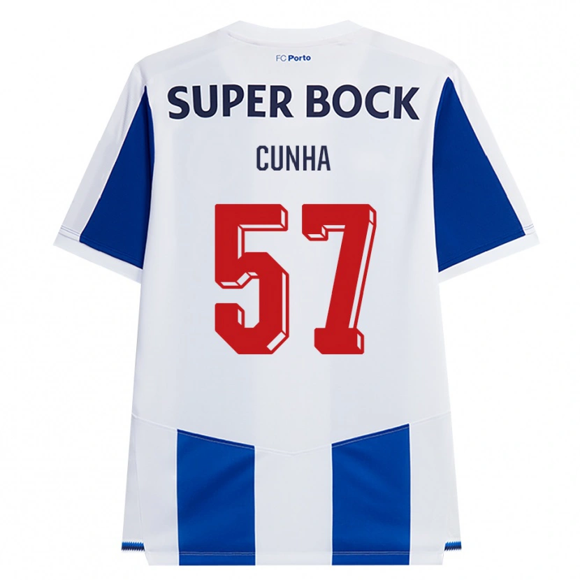 Danxen Mænd Duarte Cunha #57 Blå Hvid Rød Hjemmebane Spillertrøjer 2026/27 Trøje T-Shirt