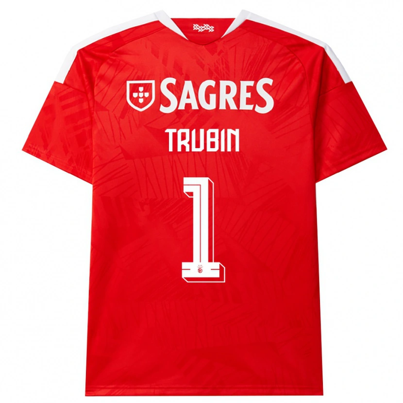 Danxen Mænd Anatoliy Trubin #1 Rød Hvid Gul Hjemmebane Spillertrøjer 2026/27 Trøje T-Shirt