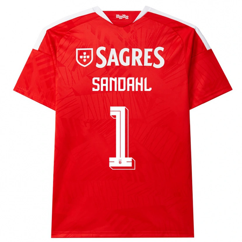 Danxen Mænd Alexander Sandahl #1 Rød Hvid Gul Hjemmebane Spillertrøjer 2026/27 Trøje T-Shirt